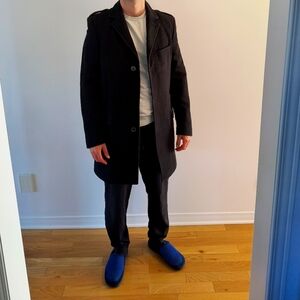 Men Zara Black Coat Slim Fit